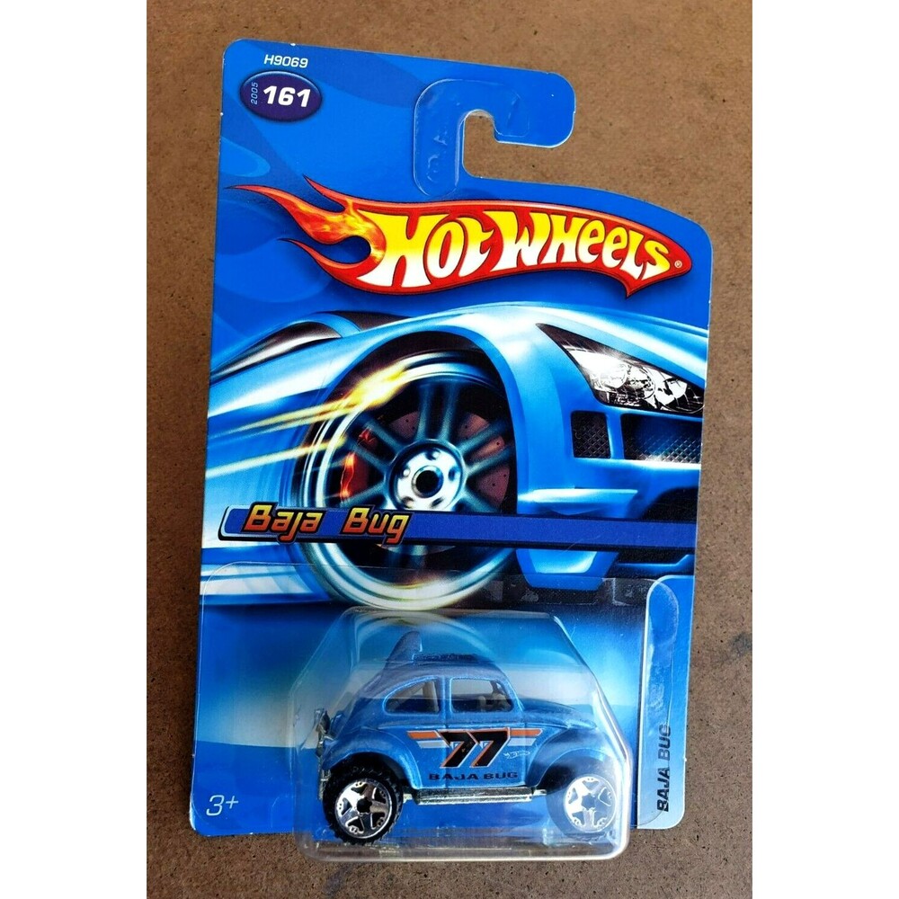2005 Hot Wheels BAJA BUG Metallic Light Blue Mainline #161 1:64 OFF ROAD 5 Spoke